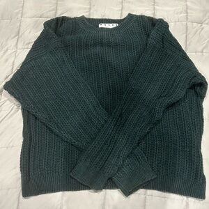Vintage 1980s Men Forrest Green Knit Sweater xL